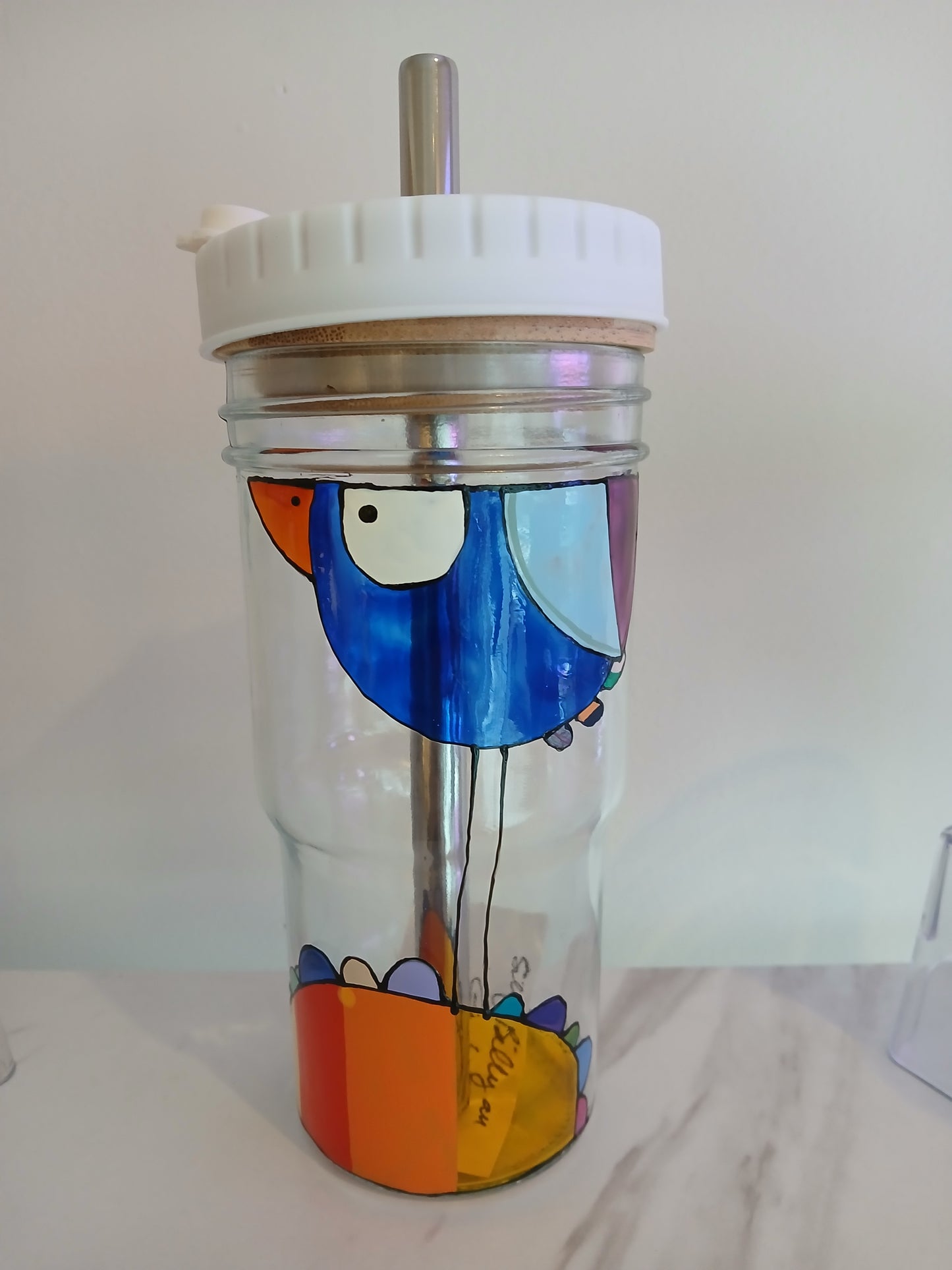 Tasse de transport peinte à la main