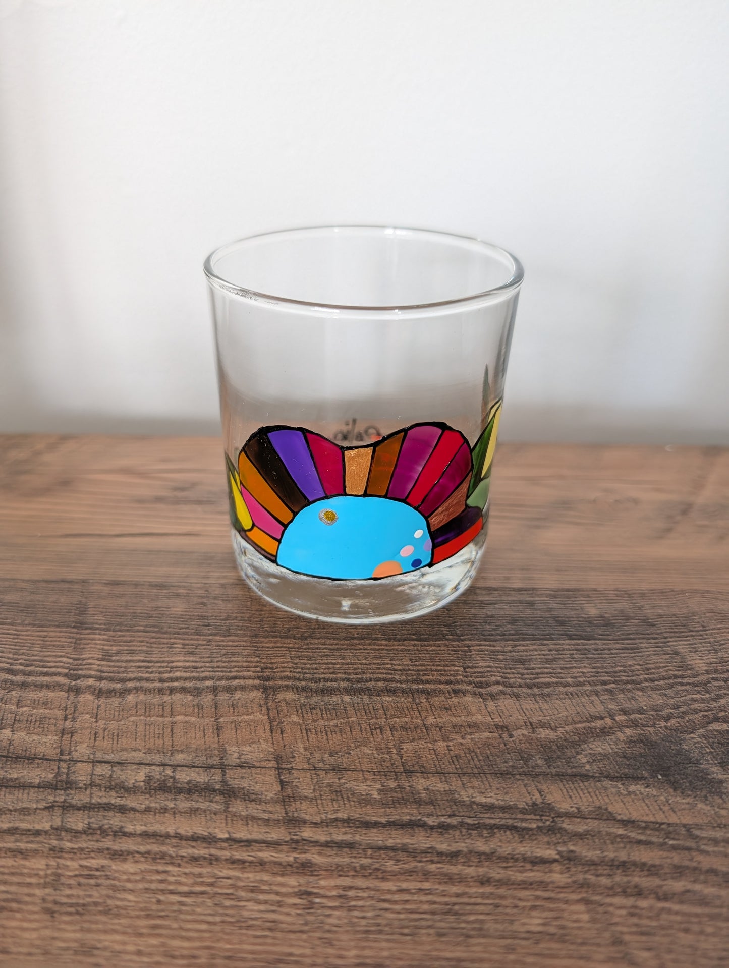Verre à eau peint à la main