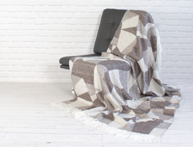 Jeté jacquard tissée à motifs géométriques