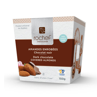 Amandes enrobées de chocolat noir (150g)