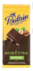 Tablette de chocolat « Noir Extra » aux noisettes (100g)