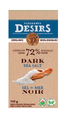 Tablette biologique de chocolat noir (72 % cacao) au sel de mer 100g