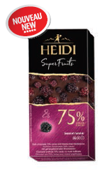 Tablette de chocolat noir (75 % cacao) aux mûres 65g