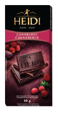 Tablette de chocolat noir aux canneberges (80g)