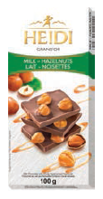 Tablette « Grand’Or » de chocolat au lait aux noisettes entières caramélisées (100g)