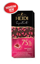 Tablette de chocolat noir (75 % cacao) à la grenade 65g