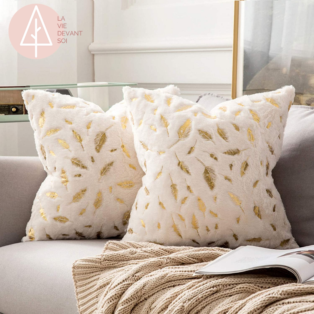 Housses de coussin en fausse fourrure 45cm x 45cm