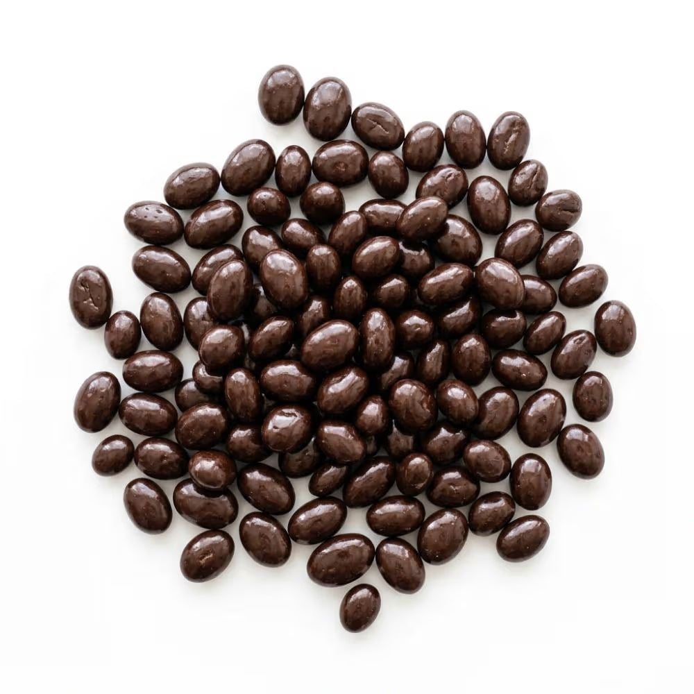 Grains d'espresso torréfiés enrobés de chocolat noir (100g)