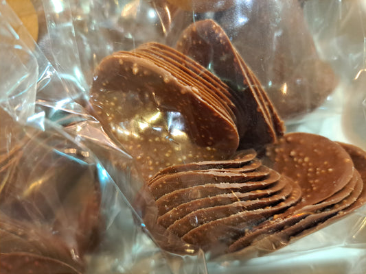 Tuiles de riz soufflé chocolat au lait & caramel salé (100g)