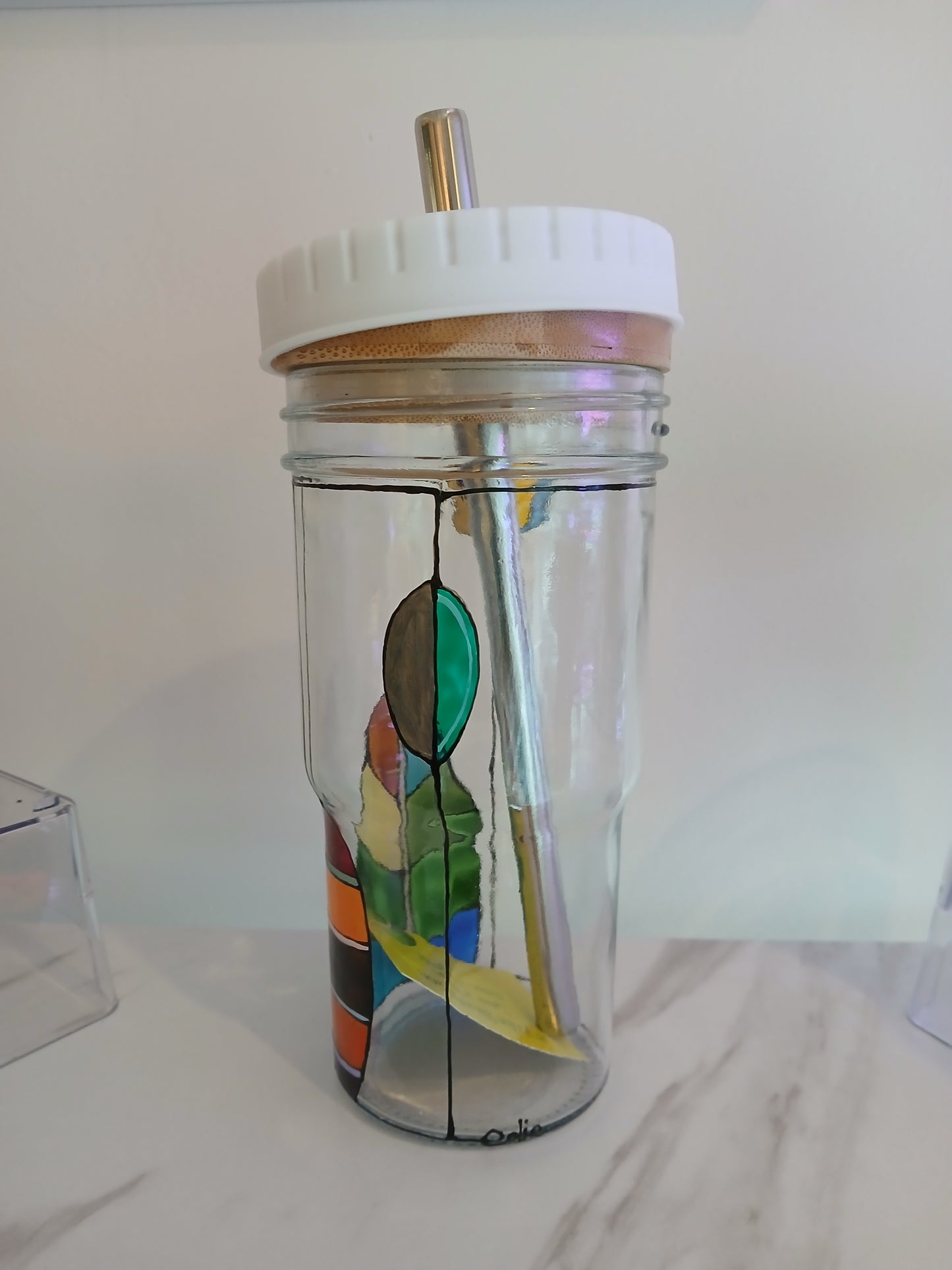 Tasse de transport peinte à la main