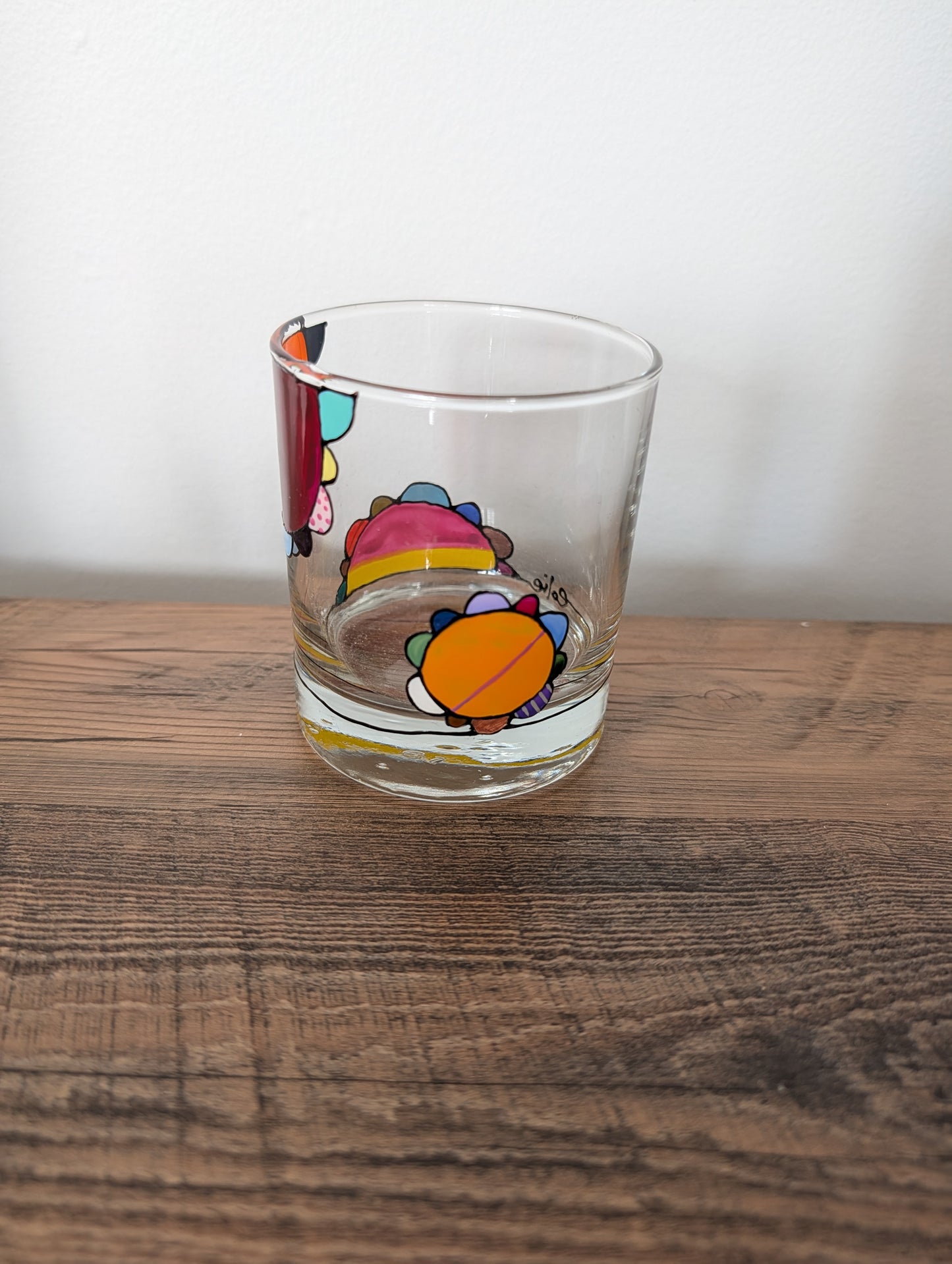 Verre à eau peint à la main