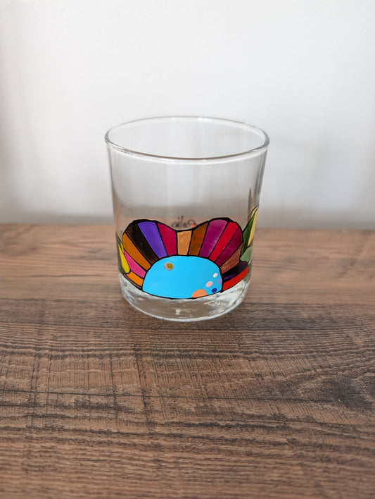 Verre à eau peint à la main