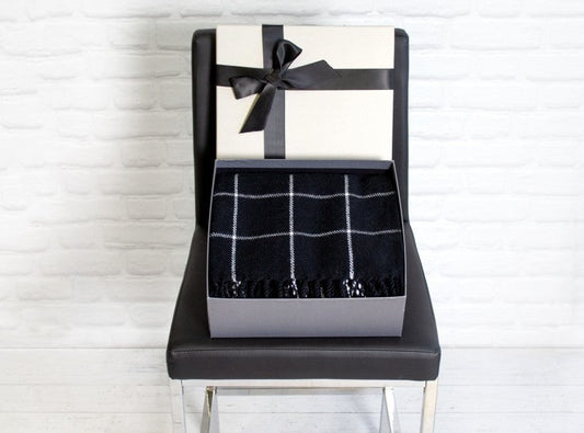 Jeté luxueux tissé à rayures