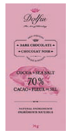Tablette de chocolat noir 70 % cacao à la fleur de sel (70g)