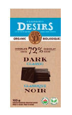 Tablette biologique de chocolat noir 100g (72 % cacao)