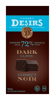 Tablette de chocolat noir 100g (72 % cacao)