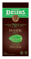 Tablette de chocolat noir (72 % cacao) à la menthe 100g