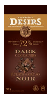Tablette de chocolat noir (72 % cacao) aux éclats de cacao 100g