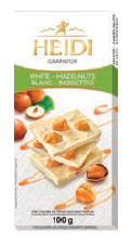Tablette « Grand’Or » de chocolat blanc aux noisettes entières caramelisées (100g)