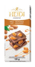 Tablette « Grand’Or » de chocolat au lait aux amandes entières caramélisées (100g)