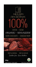 Tablette biologique de chocolat noir 100g (100 % cacao)