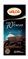 Tablette de chocolat noir (70 % cacao) au sel de Méditerranée 100g