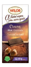 Tablette de chocolat au lait sans sucre ajouté fourrée à la crème à la noisette (100g)