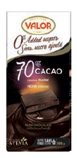 Tablette de chocolat noir (70 % cacao) sans sucre ajouté 100g