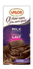 Tablette de chocolat au lait sans sucre ajouté (100g)